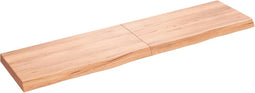 vidaXL - Tafelblad - 160x40x(2-6)cm - behandeld - massief - eikenhout - lichtbruin