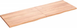 vidaXL - Tafelblad - 180x60x(2-4)cm - behandeld - massief - eikenhout - lichtbruin