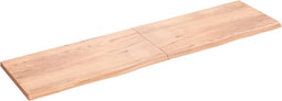 vidaXL - Tafelblad - 200x50x(2-4)cm - behandeld - massief - eikenhout - lichtbruin