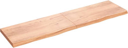 vidaXL - Tafelblad - 200x50x(2-6)cm - behandeld - massief - eikenhout - lichtbruin