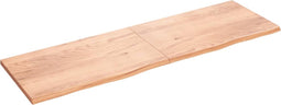 vidaXL - Tafelblad - 200x60x(2-4)cm - behandeld - massief - eikenhout - lichtbruin