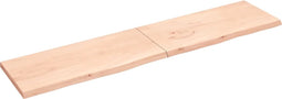 vidaXL - Tafelblad - 220x50x(2-4) - cm - onbehandeld - massief - eikenhout