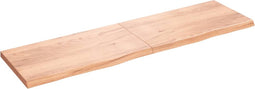 vidaXL - Tafelblad - 220x60x(2-6)cm - behandeld - massief - eikenhout - lichtbruin