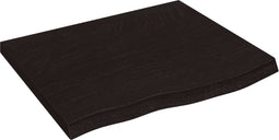 vidaXL - Tafelblad - 60x50x(2-4)cm - behandeld - massief - eikenhout - donkerbruin