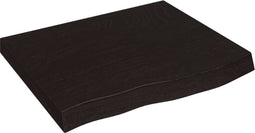 vidaXL - Tafelblad - 60x50x(2-6)cm - behandeld - massief - eikenhout - donkerbruin