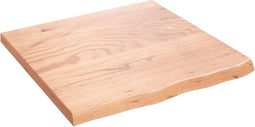 vidaXL - Tafelblad - 60x60x(2-4) - cm - behandeld - massief - eikenhout - lichtbruin