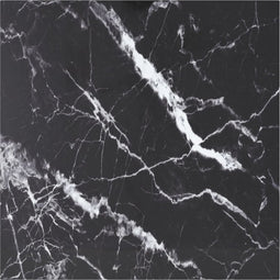 vidaXL - Tafelblad - 70x70 - cm - 6 - mm - gehard - glas - met - marmeren - design - zwart