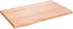 vidaXL - Tafelblad - 80x50x(2-4) - cm - behandeld - massief - eikenhout - lichtbruin