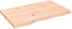 vidaXL - Tafelblad - 80x50x(2-4) - cm - onbehandeld - massief - eikenhout
