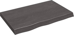 vidaXL - Tafelblad - 80x50x(2-6)cm - behandeld - massief - eikenhout - donkerbruin