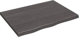 vidaXL - Tafelblad - 80x60x(2-4)cm - behandeld - massief - eikenhout - donkerbruin