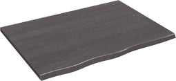 vidaXL - Tafelblad - 80x60x2 - cm - behandeld - massief - eikenhout - donkerbruin