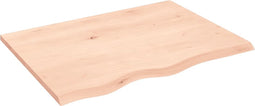 vidaXL - Tafelblad - 80x60x2 - cm - onbehandeld - massief - eikenhout