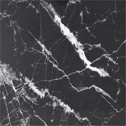 vidaXL - Tafelblad - 80x80 - cm - 6 - mm - gehard - glas - met - marmeren - design - zwart
