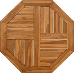 vidaXL - Tafelblad - achthoekig - 70x70x2,5 - cm - massief - teakhout