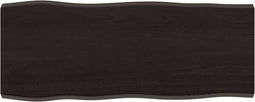 vidaXL - Tafelblad - natuurlijke - rand - 100x40x(2-4)cm - eikenhout - donkerbruin