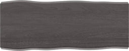 vidaXL - Tafelblad - natuurlijke - rand - 100x40x(2-6)cm - eikenhout - donkerbruin