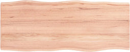 vidaXL - Tafelblad - natuurlijke - rand - 100x40x2 - cm - eikenhout - lichtbruin