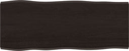 vidaXL - Tafelblad - natuurlijke - rand - 100x40x2 - cm - eikenhout - donkerbruin