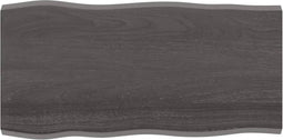 vidaXL - Tafelblad - natuurlijke - rand - 100x50x(2-4)cm - eikenhout - donkerbruin
