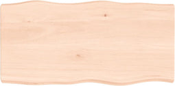 vidaXL - Tafelblad - natuurlijke - rand - 100x50x(2-4) - cm - massief - eikenhout