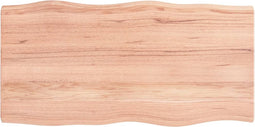 vidaXL - Tafelblad - natuurlijke - rand - 100x50x(2-4) - cm - eikenhout - lichtbruin