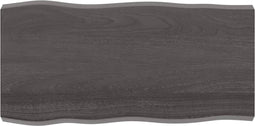 vidaXL - Tafelblad - natuurlijke - rand - 100x50x(2-6)cm - eikenhout - donkerbruin