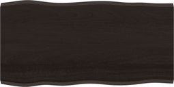 vidaXL - Tafelblad - natuurlijke - rand - 100x50x2 - cm - eikenhout - donkerbruin