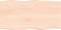 vidaXL - Tafelblad - natuurlijke - rand - 100x50x2 - cm - massief - eikenhout