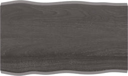 vidaXL - Tafelblad - natuurlijke - rand - 100x60x(2-4)cm - eikenhout - donkerbruin