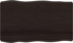 vidaXL - Tafelblad - natuurlijke - rand - 100x60x(2-6)cm - eikenhout - donkerbruin