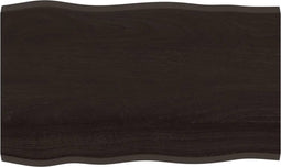 vidaXL - Tafelblad - natuurlijke - rand - 100x60x2 - cm - eikenhout - donkerbruin