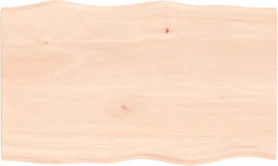 vidaXL - Tafelblad - natuurlijke - rand - 100x60x2 - cm - massief - eikenhout