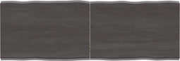 vidaXL - Tafelblad - natuurlijke - rand - 120x40x(2-4)cm - eikenhout - donkerbruin