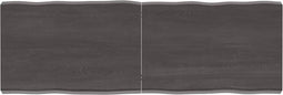 vidaXL - Tafelblad - natuurlijke - rand - 120x40x(2-6)cm - eikenhout - donkerbruin