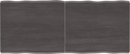 vidaXL - Tafelblad - natuurlijke - rand - 120x50x(2-4)cm - eikenhout - donkerbruin