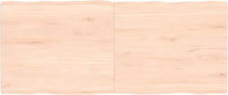 vidaXL - Tafelblad - natuurlijke - rand - 120x50x(2-4) - cm - massief - eikenhout