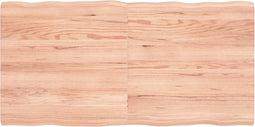vidaXL - Tafelblad - natuurlijke - rand - 120x60x(2-4)cm - eikenhout - lichtbruin