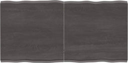 vidaXL - Tafelblad - natuurlijke - rand - 120x60x(2-4)cm - eikenhout - donkerbruin