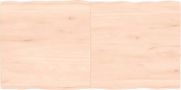 vidaXL - Tafelblad - natuurlijke - rand - 120x60x(2-4) - cm - massief - eikenhout