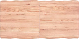 vidaXL - Tafelblad - natuurlijke - rand - 120x60x(2-6)cm - eikenhout - lichtbruin