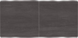 vidaXL - Tafelblad - natuurlijke - rand - 120x60x(2-6)cm - eikenhout - donkerbruin