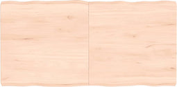 vidaXL - Tafelblad - natuurlijke - rand - 120x60x(2-6) - cm - massief - eikenhout