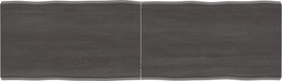 vidaXL - Tafelblad - natuurlijke - rand - 140x40x(2-4)cm - eikenhout - donkerbruin