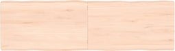 vidaXL - Tafelblad - natuurlijke - rand - 140x40x(2-4) - cm - massief - eikenhout