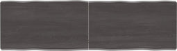 vidaXL - Tafelblad - natuurlijke - rand - 140x40x(2-6)cm - eikenhout - donkerbruin