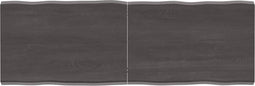 vidaXL - Tafelblad - natuurlijke - rand - 140x50x(2-4)cm - eikenhout - donkerbruin