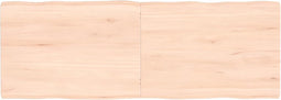 vidaXL - Tafelblad - natuurlijke - rand - 140x50x(2-4) - cm - massief - eikenhout