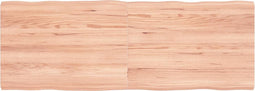 vidaXL - Tafelblad - natuurlijke - rand - 140x50x(2-4) - cm - eikenhout - lichtbruin