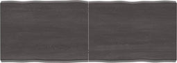 vidaXL - Tafelblad - natuurlijke - rand - 140x50x(2-6)cm - eikenhout - donkerbruin